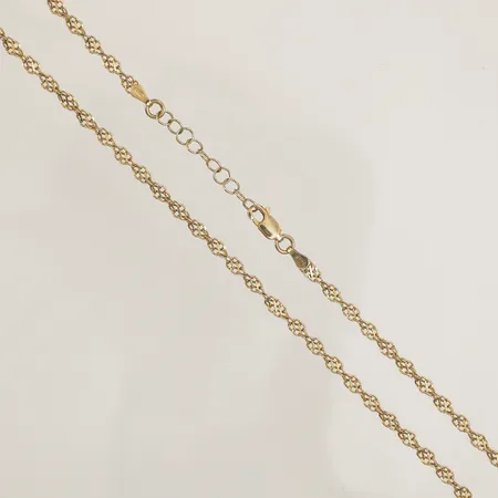 Collier, längd 42-45cm, bredd 3mm, förgyllt, 925/1000 silver Vikt: 4,1 g