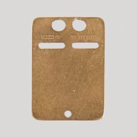 Hänge ID-bricka 27x19mm, namngravyr, 18K,  Vikt: 2,6 g