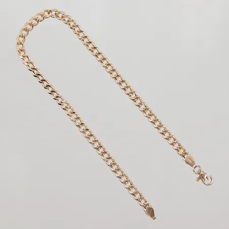 Armband Pansar 21cm, bredd 4,1mm, ihålig, sektion med vridna länkar, bucklor, defekt lås,14K,  Vikt: 4,5 g