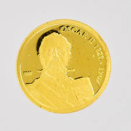 Mynt Oscar den 2 1829-1907, 10 dollars, ca 21,6K Vikt: 1,2 g