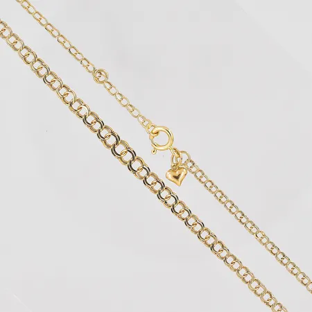 Collier Bismarck 56cm, doserat 5,2x2,6mm, påhängen hjärta+ögla, 18K Vikt: 8,3 g