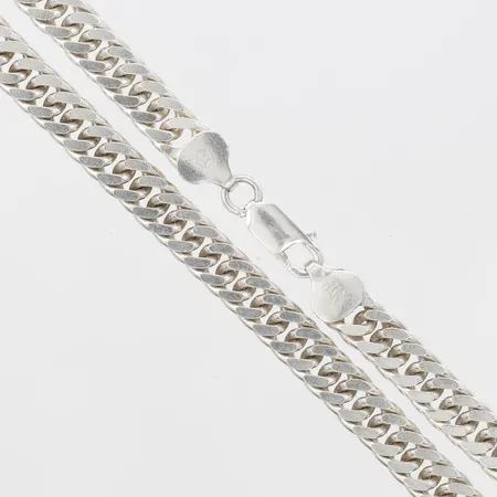 Kedja, Pansar, längd: 52,5cm, bredd: 7,5mm, italienska stämplar, 925/1000 silver Vikt: 59,3 g