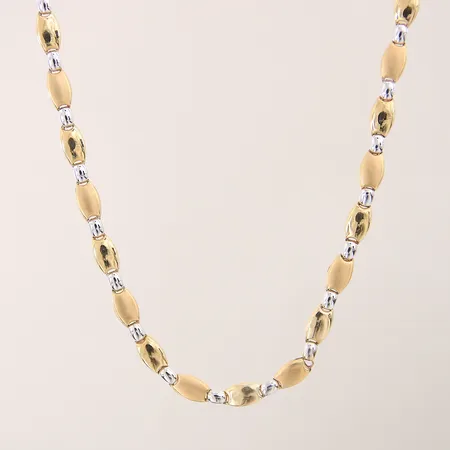 Collier, längd 41,5cm, bredd 3-5,5mm, tvåfärgat, 18K Vikt: 12,6 g