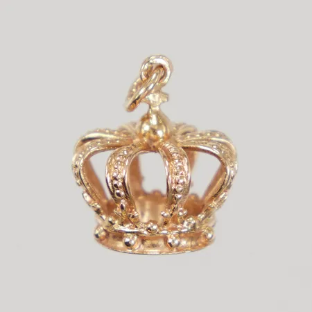 Hänge Krona längd inklusive ögla 19,6mm, bredd 14mm, 18K,  Vikt: 2,9 g