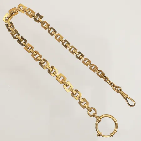 Klockkedja, längd 26,5cm, bredd 5,9mm, bucklig, 18K  Vikt: 12,1 g