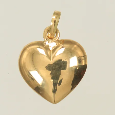 Hänge hjärta, längd 12mm inkl ögla, bredd 11mm, ostämplad, 14K, 0,4g