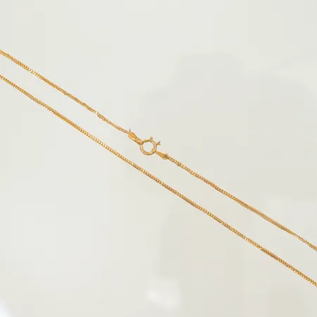 Halskedja, defekt lås, skeva länkdelar, 21K, 2,7g Vikt: 2,7 g