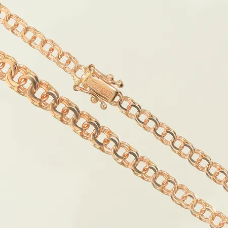 Halskedja doserad bismarck, längd 45,5cm, bredd 4-6mm, 18K, 11g Vikt: 11 g