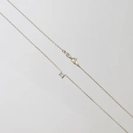 Kedja ankar med hänge prinsesslipad diamant 1 x ca 0,20ct, längd ca 42cm, bredd 1,5-5mm, vitguld, 18K Vikt: 4,5 g