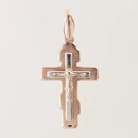 Hänge Kors, 30X15mm, 14K  Vikt: 1,8 g