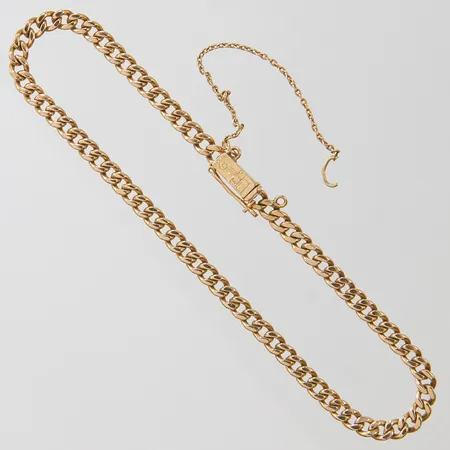 Armband Pansar, längd ca 18,5cm, bredd 3mm, defekt säkerhetskedja, 18K Vikt: 7,7 g