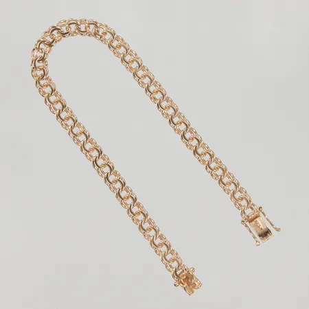 Armband bismarck 18cm, bredd 5,6mm, Ge-Kå år 1960, 18K, Vikt: 11 g