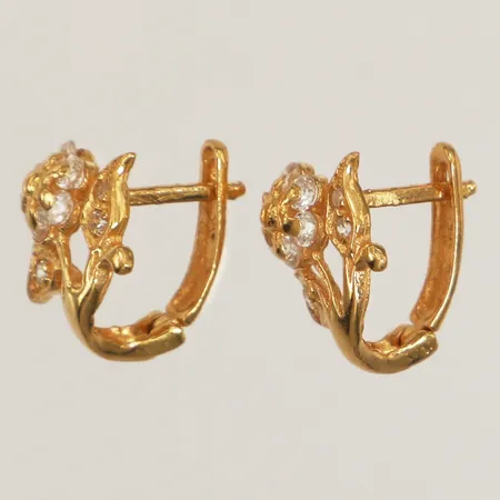 Ett par örhängen, defekta, 22K Vikt: 4 g