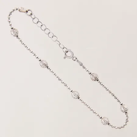 Armband Kullänk med integrerade kulor, längd 17,5-20,5mm, bredd 1,7-4,8mm, GHA, silver 925/1000  Vikt: 3,1 g