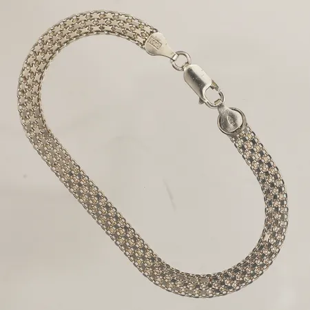Armband X-länk, längd 20cm, bredd 6mm, GHA, 925/1000 silver Vikt: 6,6 g