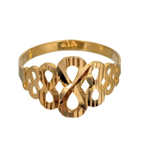 Ring, 21K guld, Ø16¼ mm, bredd 2-11 mm, fint skick Vikt: 1,2 g