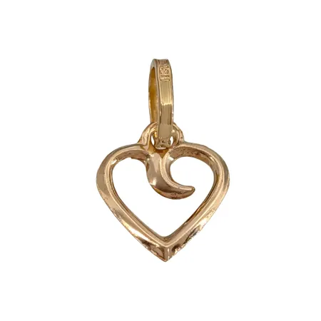Hänge Hjärta, 18K guld, tunn modell, Alton Guldvaru Ab, Falköping, svensk kontrollstämpel, längd inkl. ögla 13 mm, bredd 7,5 mm, fint skick Vikt: 0,1 g