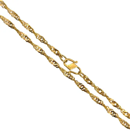 Halskedja Singapore, 22K guld - 916/1000, längd 50,0 cm, bredd 2,3 mm, fint skick Vikt: 6,2 g