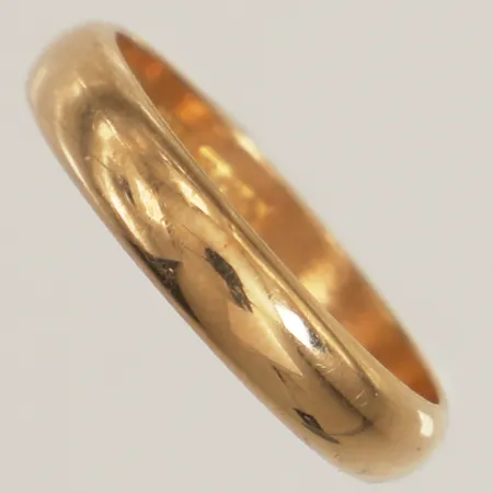 Ring slät, stl 17, bredd 3,9mm, Bäckström Aktiebolag C D, år 1961, 18K  Vikt: 3,6 g