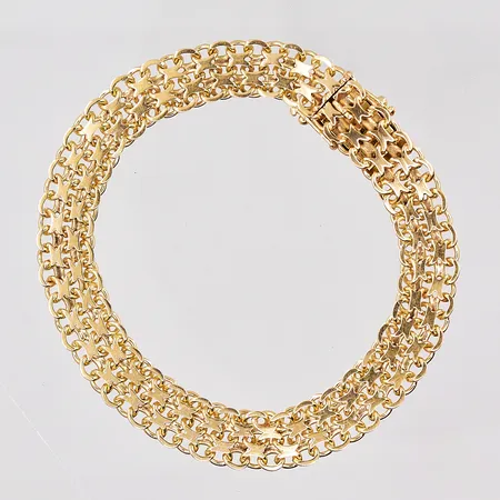 Armband X-länk 18,5cm, bredd 9,6mm, kistlås, 18K Vikt: 15,5 g
