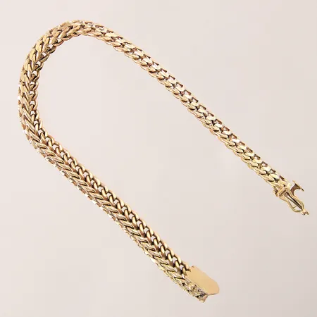Armband, längd 20cm, bredd 13,5mm, ojämnheter, ostämplat, 18K Vikt: 37,6 g