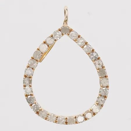 Hänge/påhänge Meredith Marks med olikslipade diamanter 0,83ct enligt gravyr, höjd: 20 mm, bredd: 14 mm, flertal stenar skadade, öppen ögla, 18K roséguld Vikt: 1,2 g