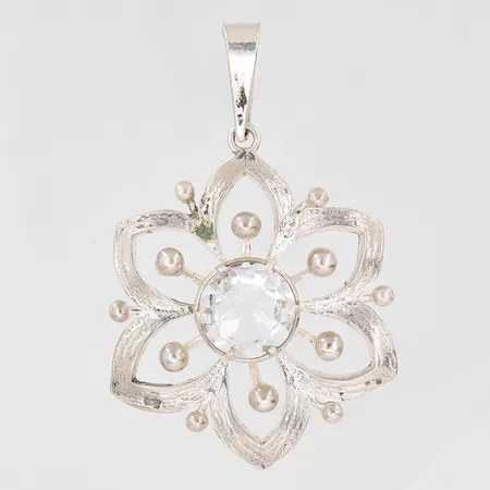 Hänge med vit sten, längd 55mm, 830S/1000 Vikt: 11,4 g