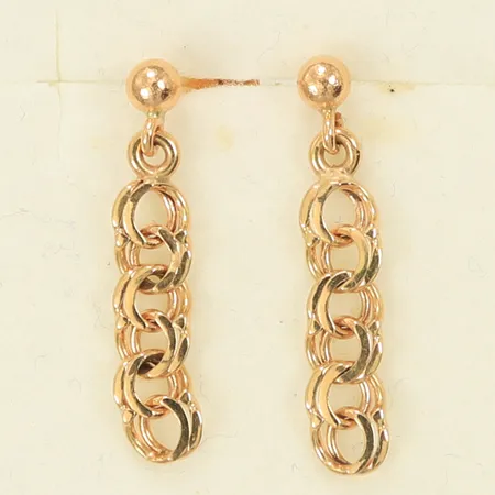 Örhängen bismarck, längd 20mm, bredd 4mm, saknar en snurrebuss, 18K, 1,5g