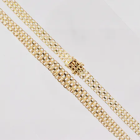 Collier X-länk 45cm, doserat 9,4x6,8mm, kistlås, 18K Vikt: 19,7 g
