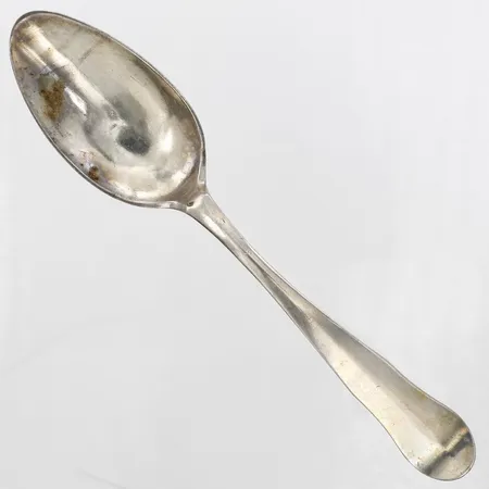 Matsked med fiolskaft, längd: 207mm, Johannes Gadd, Umeå 1799, personlig gravyr & bomärke, åldersbetingat bruksslitage, silver Vikt: 42 g