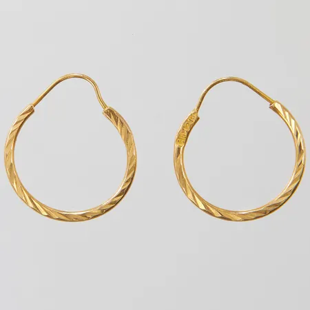 Ett par örhängen creoler, Ø15mm, bredd 1mm, 21K Vikt: 1,1 g