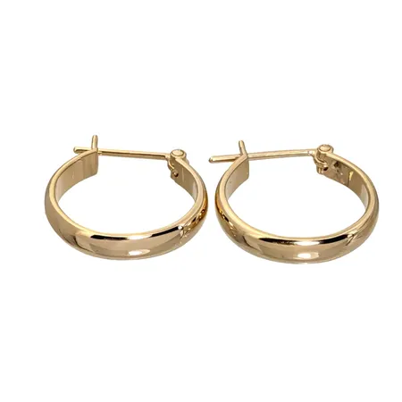 Örhängen Creoler, 18K guld, Guldsmed Björn Nilsson AB (GBON), Kristianstad, storlek 16 x 16 mm, tjocklek 3 mm, fint skick Vikt: 3,8 g