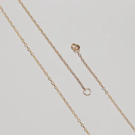 Kedja Ankar 62,5cm, bredd 1,4mm, otydliga stämplar, defekt, saknar lås, 18K,  Vikt: 3,6 g