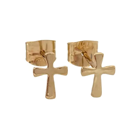 Örhängen Kors, 18K guld, längd 6 mm, bredd 4,5 mm, originalploppar Vikt: 0,4 g