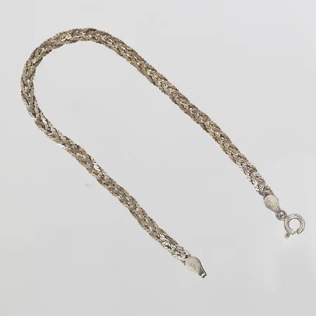 Armband flätad, längd: 18,5cm, bredd: 3,5mm, GHA, 925/1000 silver Vikt: 3,5 g