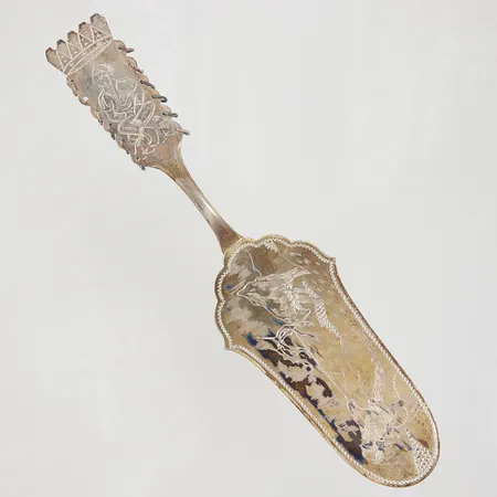 Tårtspade 21,5cm, modell same, Forslunds Urmakeri-G-S-&Optiska O, etui, 830/1000 silver,  Vikt: 66,3 g