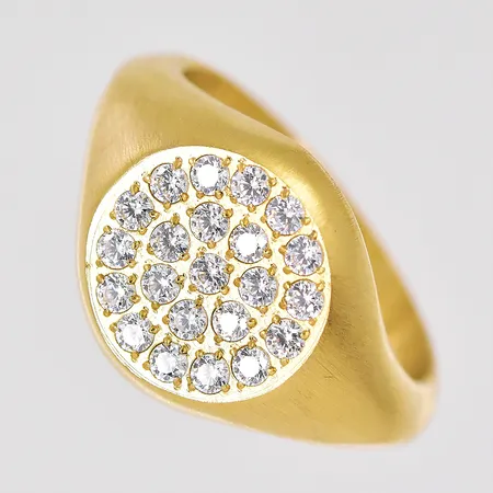 Ring edblad stl 17¾, förgyllt stål