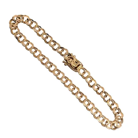 Armband Bismarck, 18K guld, tillverkarstämpel ANA, svensk kontrollstämpel, längd knäppt 18,5 cm, bredd 5,3 mm Vikt: 8,4 g