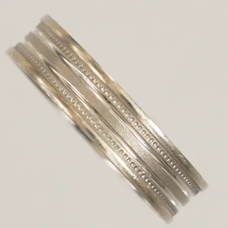 Ring, stl 20, bredd 5mm, vitguld, 14K Vikt: 2 g