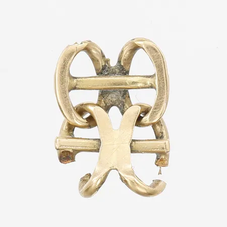 En länkbit, x-länk med stav, 8x11mm, 18K guld. Vikt: 0,7 g