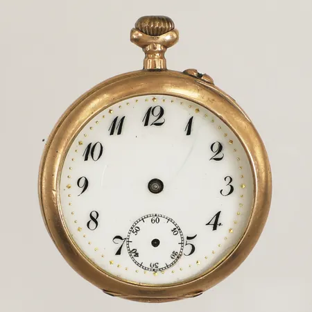 Mormorsur, boett i 14K, manuell, 32mm, boettnr 471887, defekt, går ej, lös urtavla, glas och visare saknas, gravyr, bruttovikt 24g 