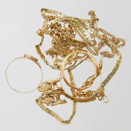 Diverse guld, defekta, skadade, 14K Vikt: 17,9 g