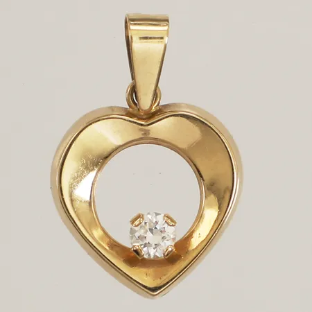 Hänge hjärta med vit sten, längd 25mm, bredd 15,5mm, 18K  Vikt: 0,9 g