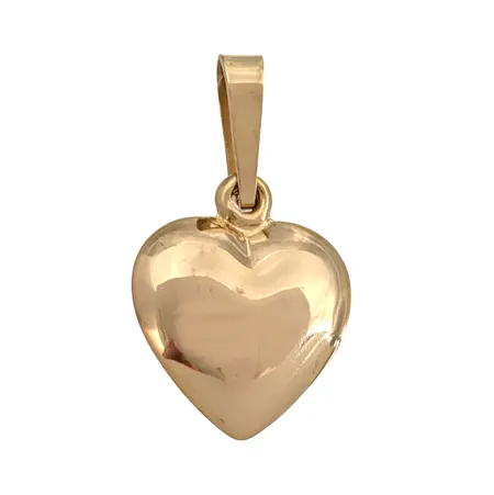 Hänge Hjärta, 18K guld, slät modell, Guldfynd (GHA), längd inkl. ögla 17 mm, bredd 10 mm, tjocklek 3 mm, fint skick Vikt: 0,5 g