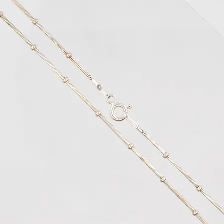 Kedja slipad ormlänk med kulor 40cm, bredd 1mm, 925S/1000 Vikt: 3,7 g