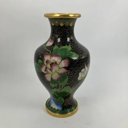 Vas Cloisonné, höjd 16cm, åldersbetingat skick, Skickas med paket.