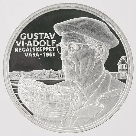 Mynt Kungariket Sverige Gustav VI Adolf, regalskeppet Vasa 1961, 925/1000 silver, plastetui. Vikt: 25,5 g