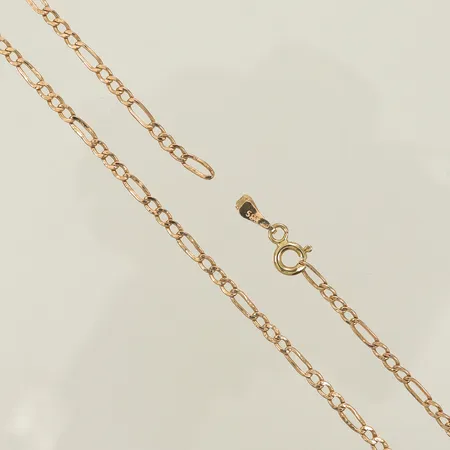 Halskedja figaro, skeva länkdelar, gått av i länk, 14K, 2,1g Vikt: 2,1 g