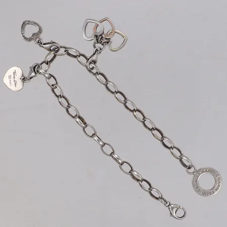Armband, längd 19cm, Thomas Sabo, Charm Club, tre berlocker, 925/1000 silver Vikt: 12 g