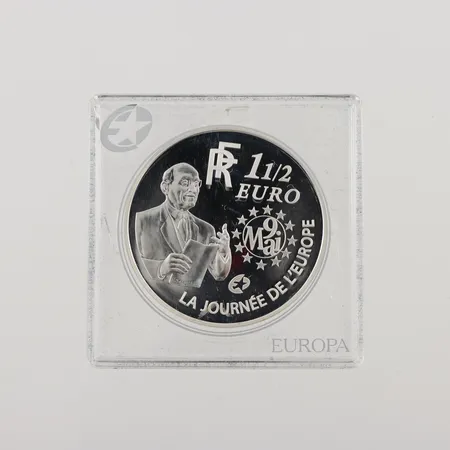 Mynt 1½ Euro Europa, Ø39mm, präglat år 2006, plastetui, 925/1000 silver, 22,2g.